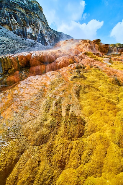 Stunning Mound Spring terraces at Yellowstone