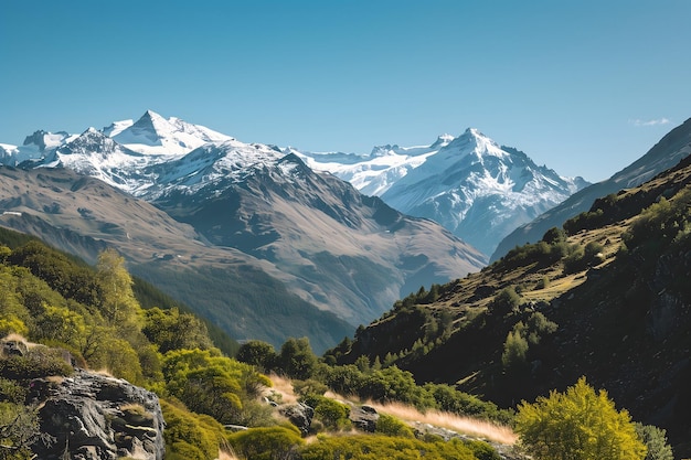 Stunning Mountain Landscape with Clear Blue Sky