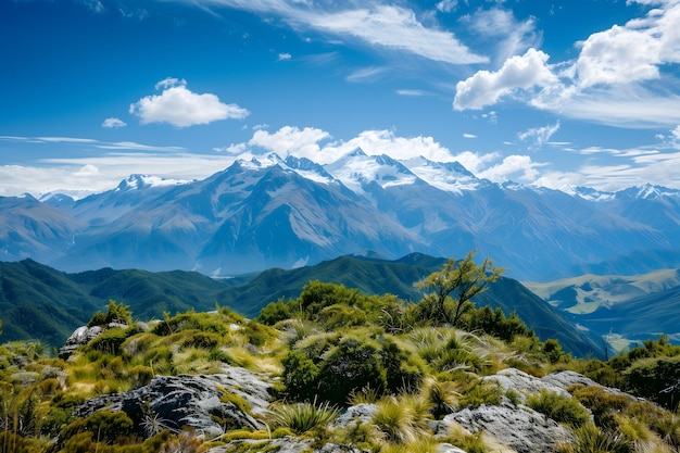 Stunning Mountain Landscape with Clear Blue Sky