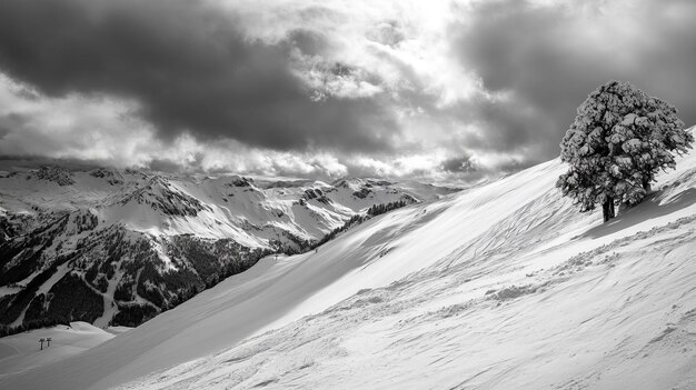 Stunning mountain range view in the baqueira ski fields perfect for winter adventure photography