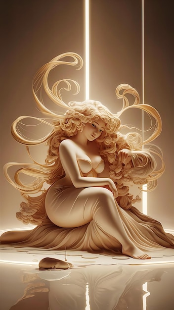 A stunning and mystical illustration captures a woman emanating a mesmerizing aura