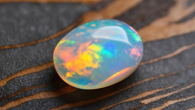 Photo stunning opal gemstones showcasing vibrant iridescent colors