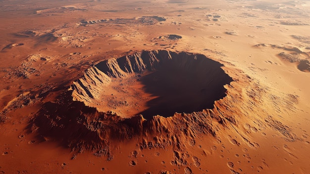 Stunning Orbital View of Mars Highlighting Its Unique Relief and Craters for Educational Use