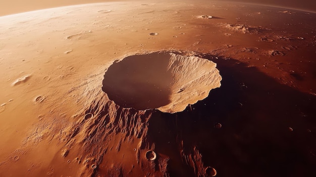 Stunning Orbital View of Mars Showcasing Its Unique Relief and Crater Features for Scientific and Educational Use