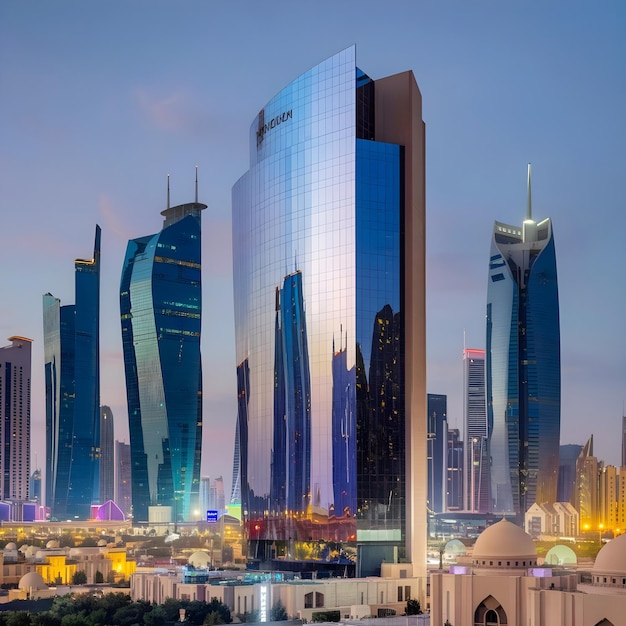 A stunning photo of Kuwait modern city which skyline buildings looks like amazing