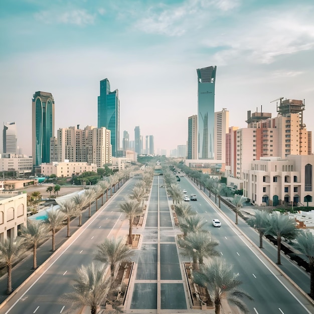 Photo a stunning photo of kuwait modern city which skyline buildings looks like amazing