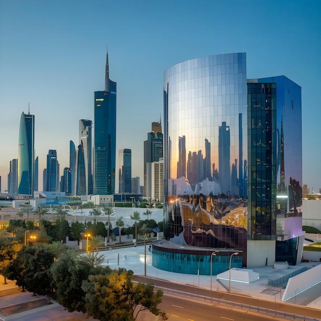 A stunning photo of Kuwait modern city which skyline buildings looks like amazing