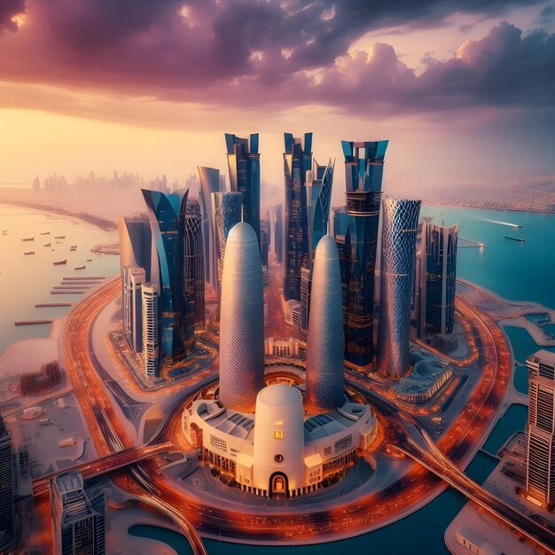 Photo stunning photography of doha capital city of qatar