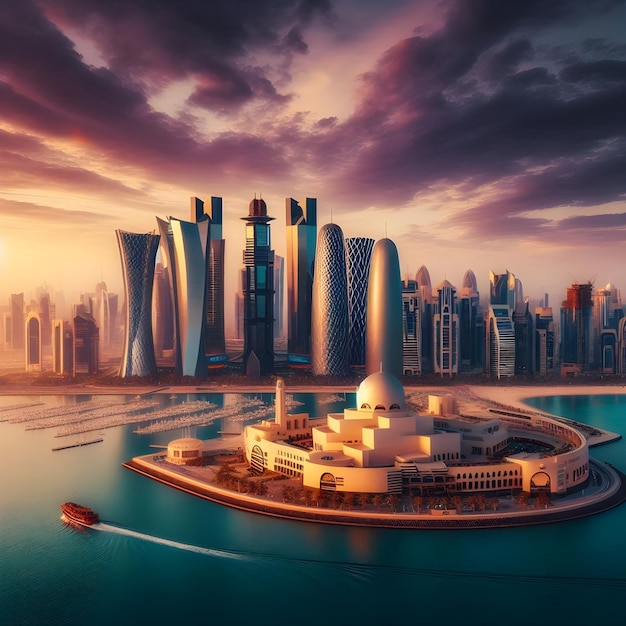 Photo stunning photography of doha capital city of qatar