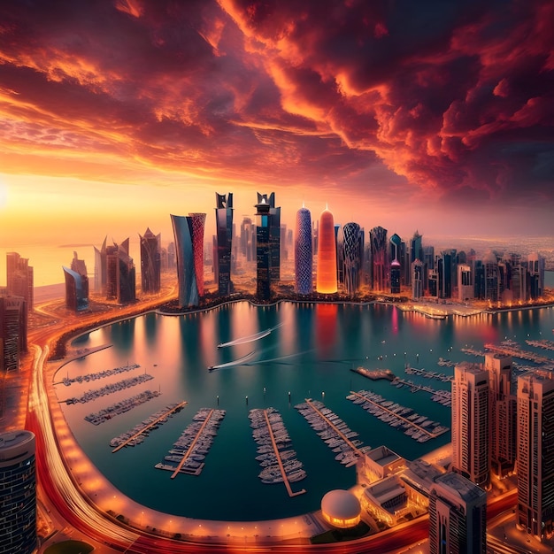 Photo stunning photography of doha capital city of qatar