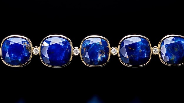 Stunning Platinum Bracelets With Lapis Stones And Diamonds