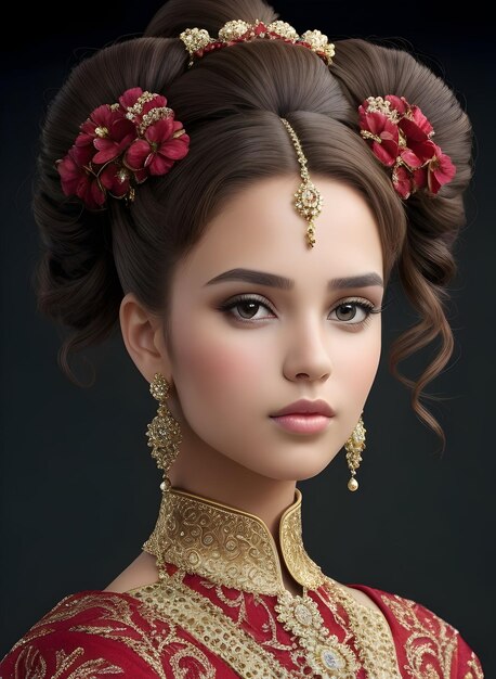 A stunning queen girl with beautiful hair Ai generated