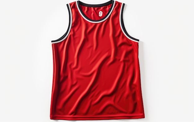 Stunning Red Basketball Jersey Isolated on White Background