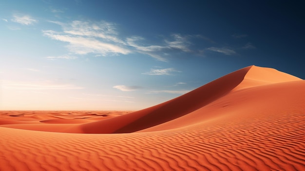 Stunning red sand dunes in the desert under a bright blue sky with clouds Concepts nature travel landscape arid hot adventure