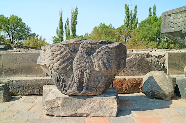 Stunning Relief of Zvartnots Cathedral Ruins Located in Vagharshapat City of Armenia