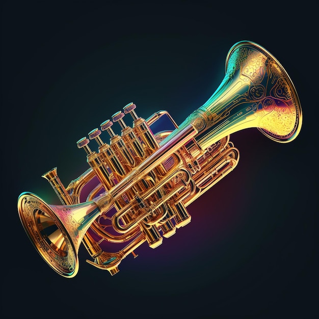 stunning representation of a trumpet with a futuristic twist