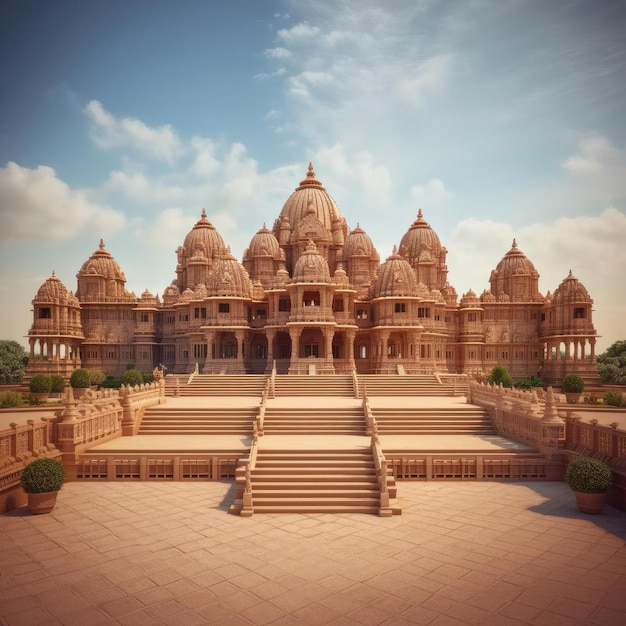 A stunning shot of the Swaminarayan Akshardham a magnificent mandir in Gujarat India