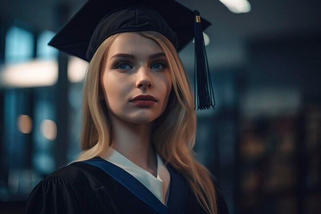 Stunning teenage university graduate with diploma Generative AI