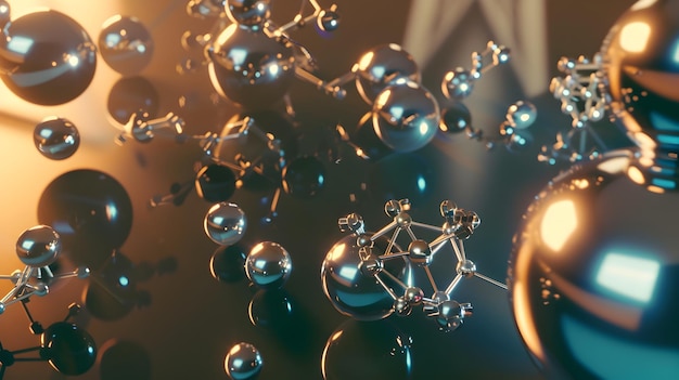 Stunning threedimensional model of triglyceride molecules showcased against a minimalist laboratory