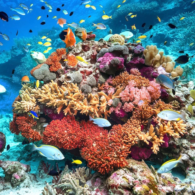 A stunning underwater photography of a vibrant coral