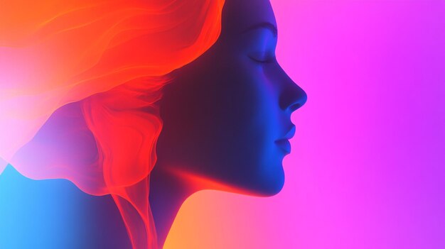 Photo a stunning and vibrant neon gradient silhouette perfect for modern design and creative projects