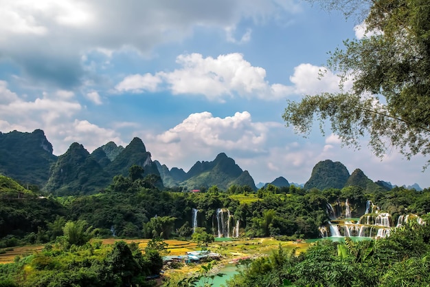 Stunning view at Detian waterfalls in Guangxi province China