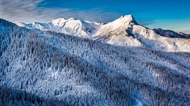 Stunning view to Tatra Mountains in winter Poland