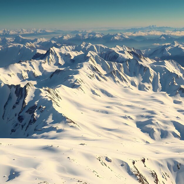 Photo stunning winter mountain range with peak scenery