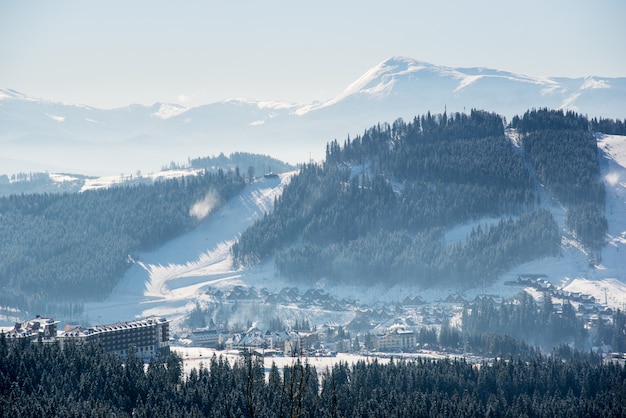 Stunning winter scenery in the mountains