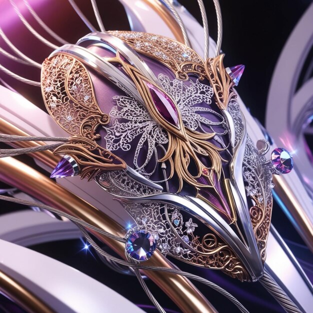 Photo a stunningly intricate cybernetic implant blending elegance with edge