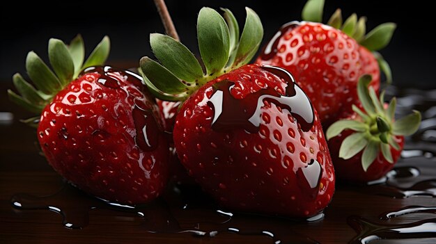 stunningly realistic strawberry with chocolate dip