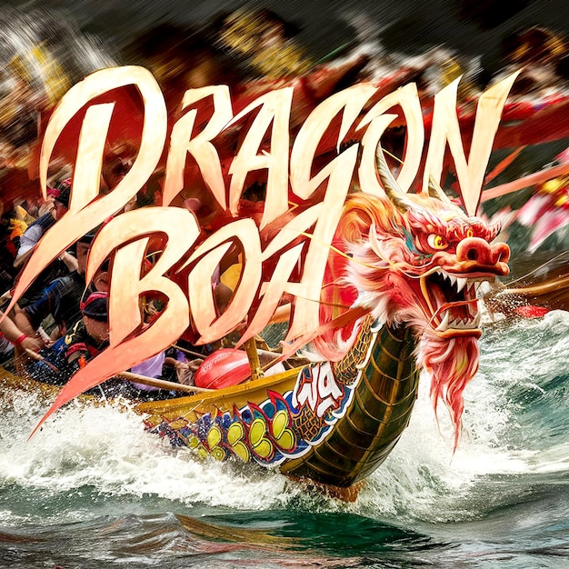 Photo style dragon boats background