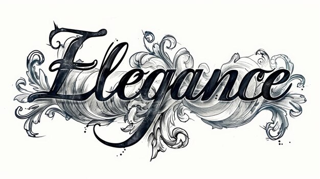 Style and elegant design symbol created in Charcoal Sketch