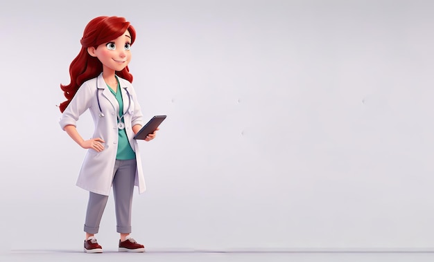 Style Expressive cartoon medical worker woman ai generative