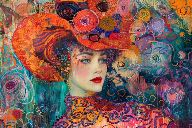 in style of Gustav Klimt westwood and Renoir