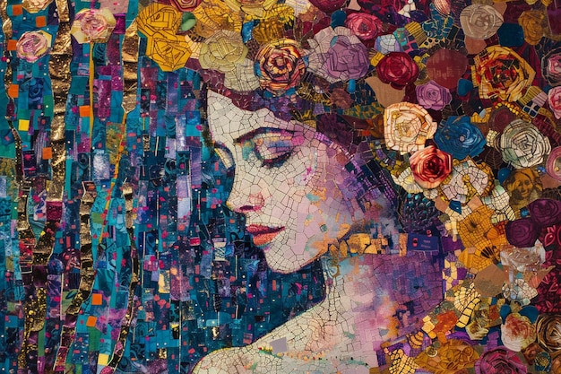 in style of Gustav Klimt westwood and Renoir