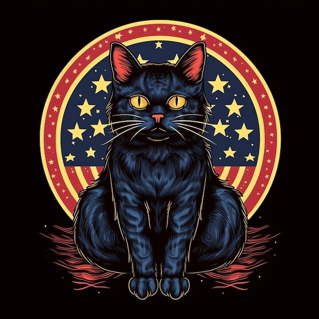 In the style of an occult fluffy cat on the moon