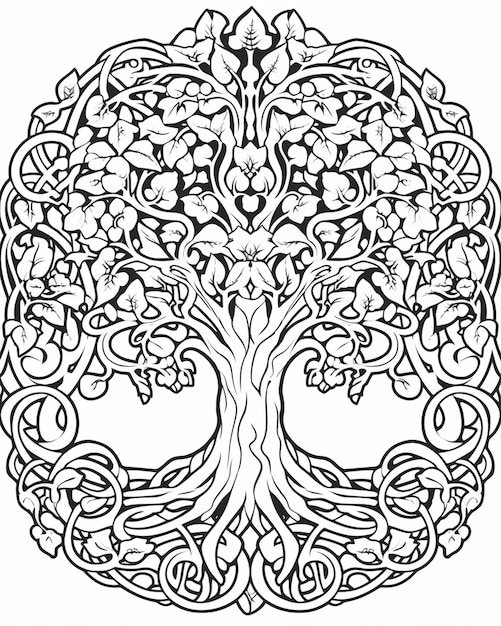 Style of Tree of Life Coloring Pages