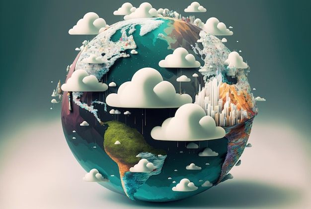 A stylised visual depiction of a region of Earth using big data and the cloud