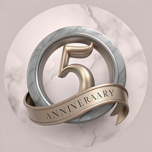 Photo stylish 5th anniversary emblem design for posters and packaging