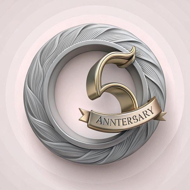 Photo stylish 5th anniversary emblem design for posters and packaging