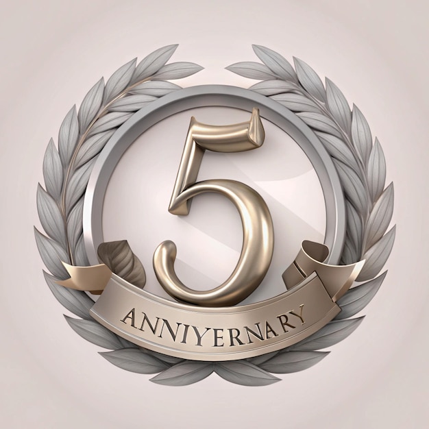 Stylish 5th Anniversary Emblem Design for Posters and Packaging