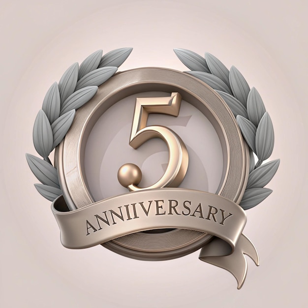 Stylish 5th Anniversary Emblem Design for Posters and Packaging