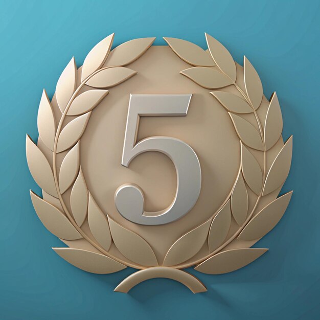 Photo stylish 5th anniversary emblem design for posters and packaging