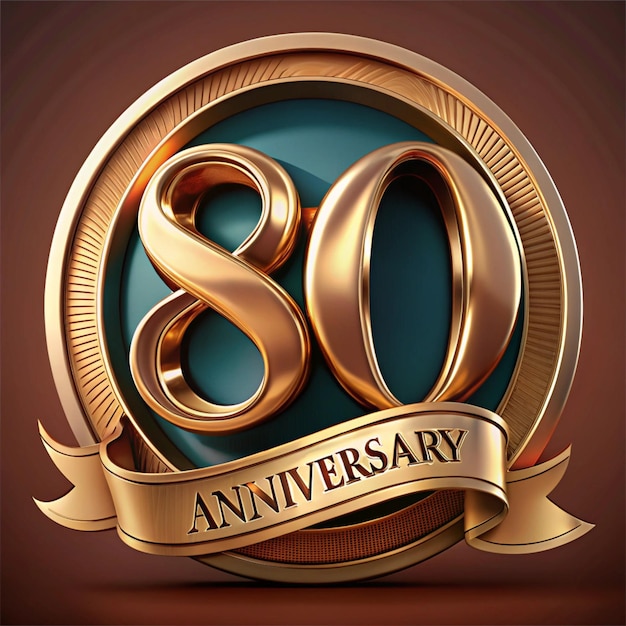 Stylish 80th Anniversary Emblem Design for Posters and Packaging