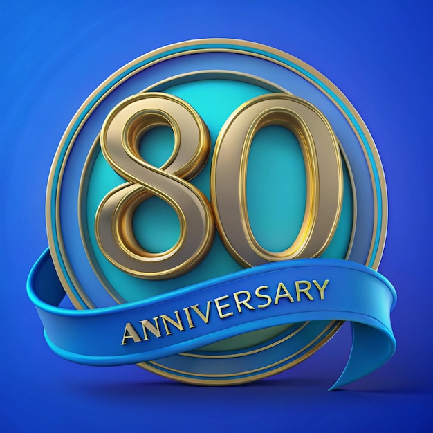 Stylish 80th Anniversary Emblem Design for Posters and Packaging