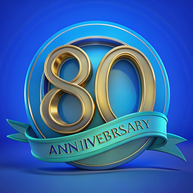 Stylish 80th Anniversary Emblem Design for Posters and Packaging