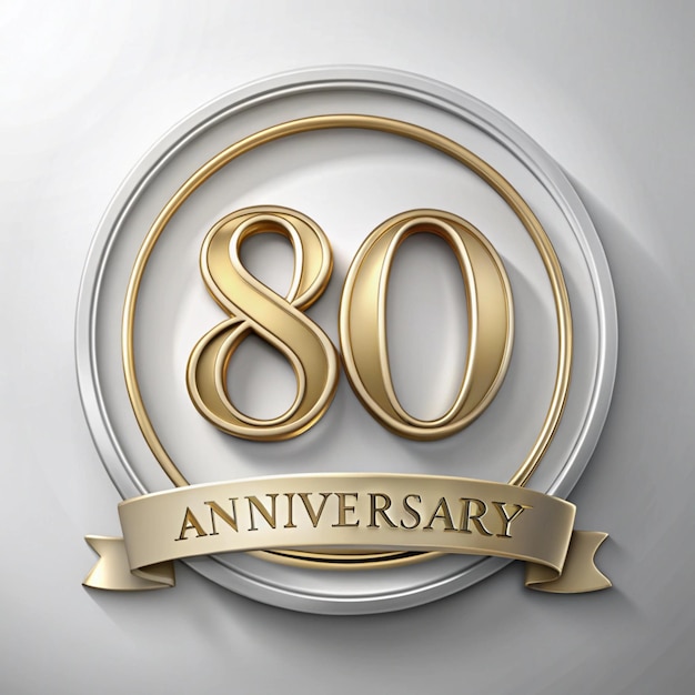 Stylish 80th Anniversary Emblem Design for Posters and Packaging