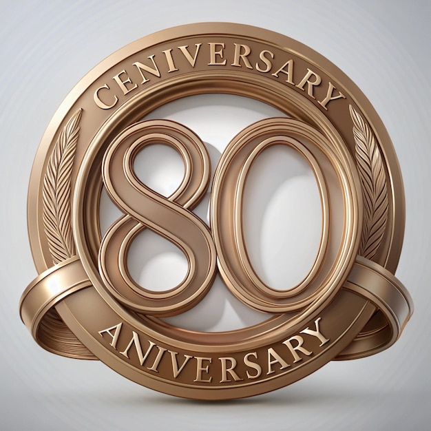 Stylish 80th Anniversary Emblem Design for Posters and Packaging