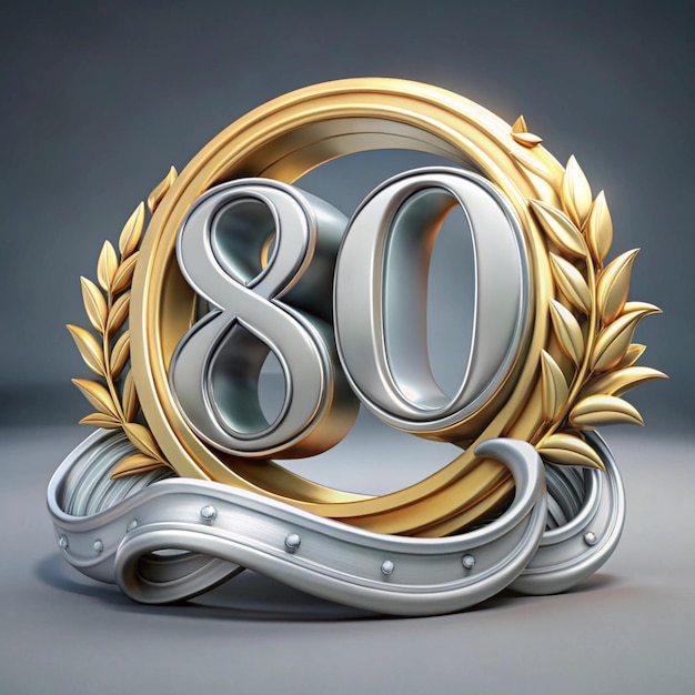 Stylish 80th Anniversary Emblem Design for Posters and Packaging